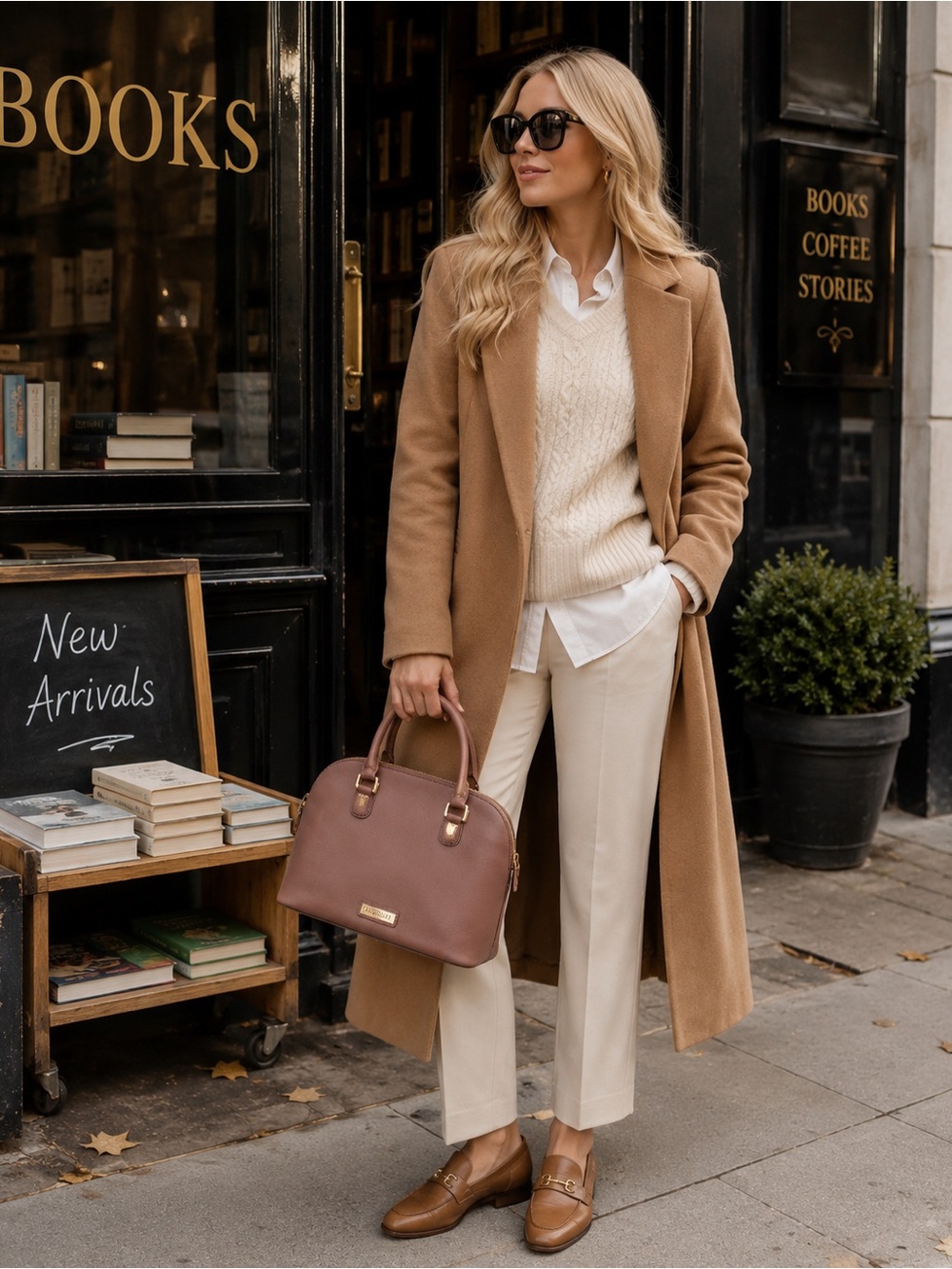 🔥 Joy & Iman Genuine Leather Satchel in Rich Cognac Brown With Gold Hardware